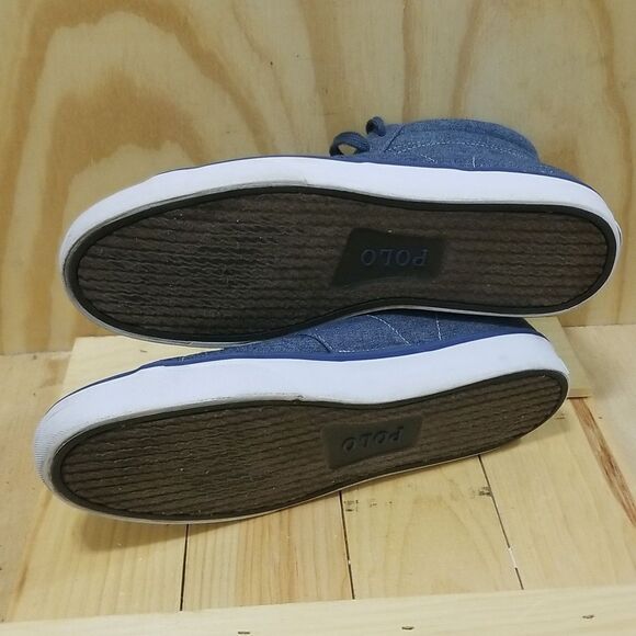Polo by Ralph Lauren Denim high top Sneakers Mens size 11 1/2 - Picture 5 of 6